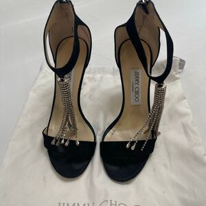 Jimmy Choo Viola Crystal-Tassel Heels Shoes Size 36 Euro US 6